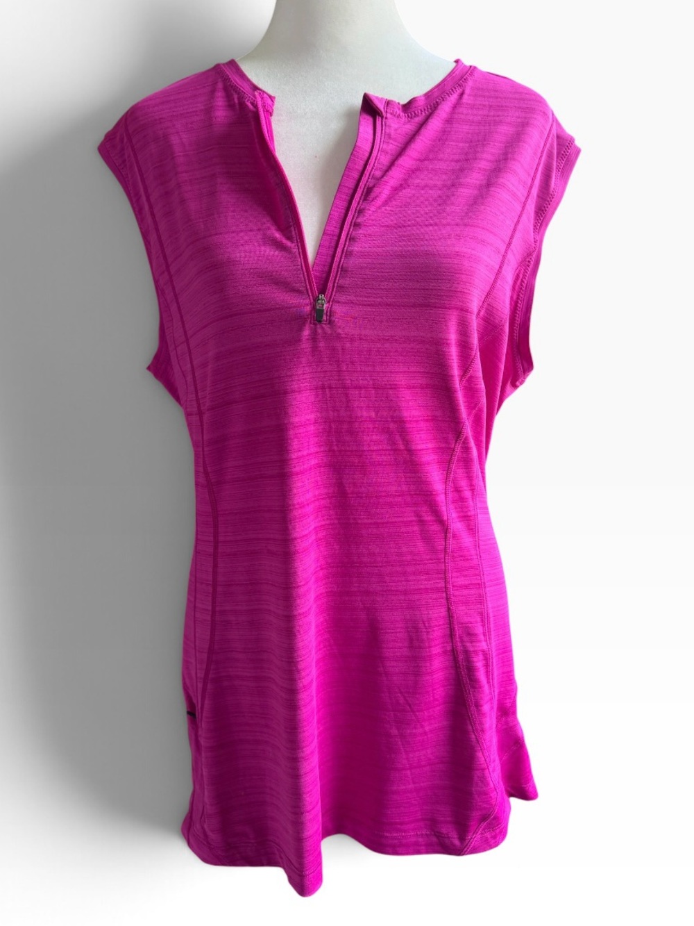 Athleta Pacifica Illume Fuchsia Zip-Front Tank Sz XL